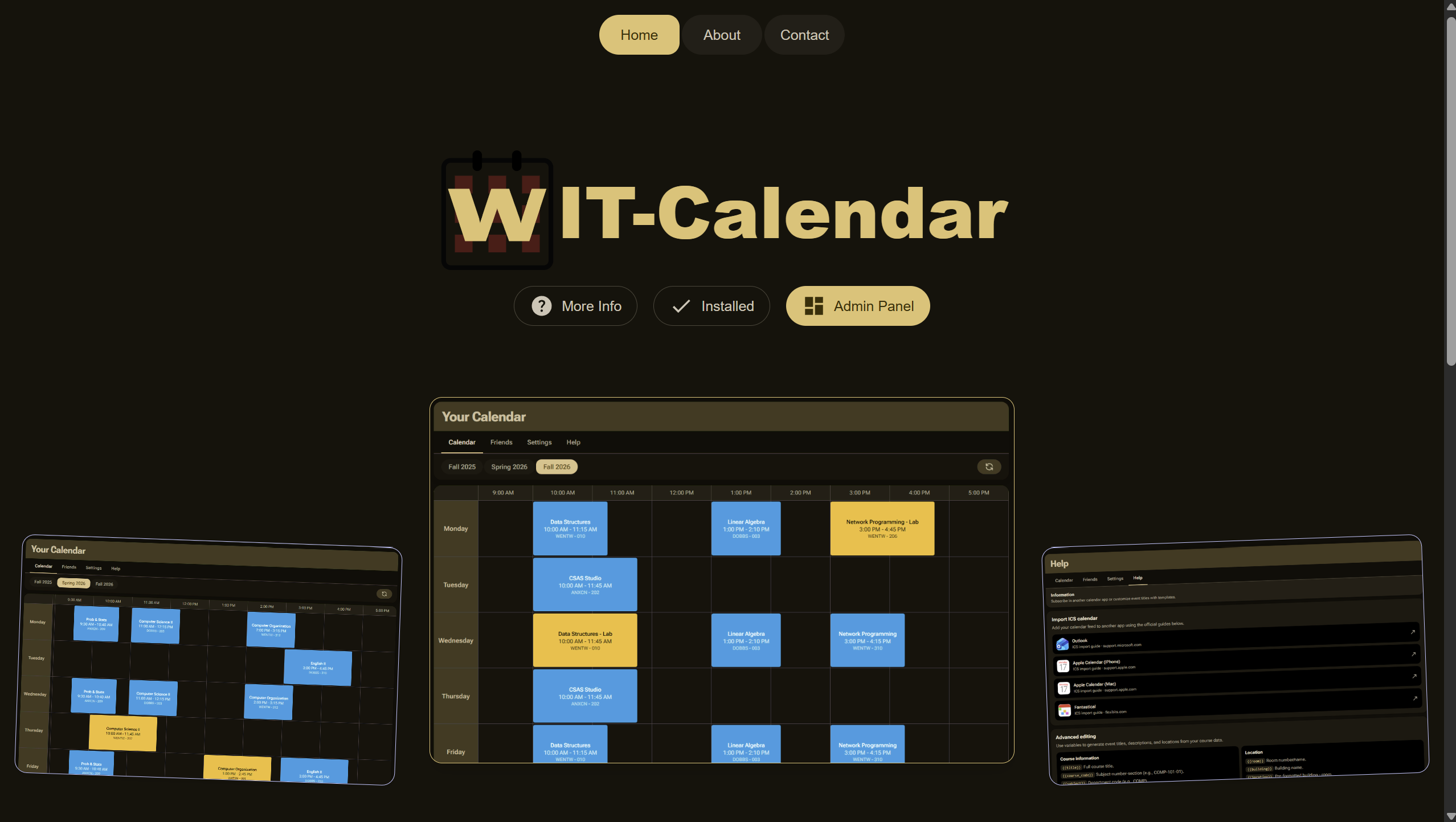 WIT-Calendar Website